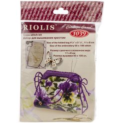 RIOLIS 4 x 3 Pansy Pincushion Counted Cross Stitch Kit