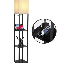 Brightech Maxwell LED Lamp USB Port   Outlet   Black