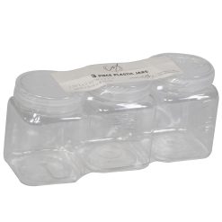 Everything Mary 2 x 3 Clear Plastic Jars With Lids 3pk