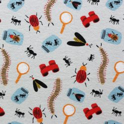 White Bug Catcher Super Snuggle Flannel Fabric