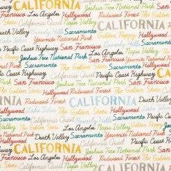 California Cotton Fabric Tossed Words