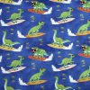 Surfin  Dinos Novelty Cotton Fabric