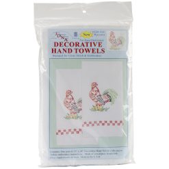 Jack Dempsey 17 x 28 Rooster Stamped Decorative Hand Towels 2pk