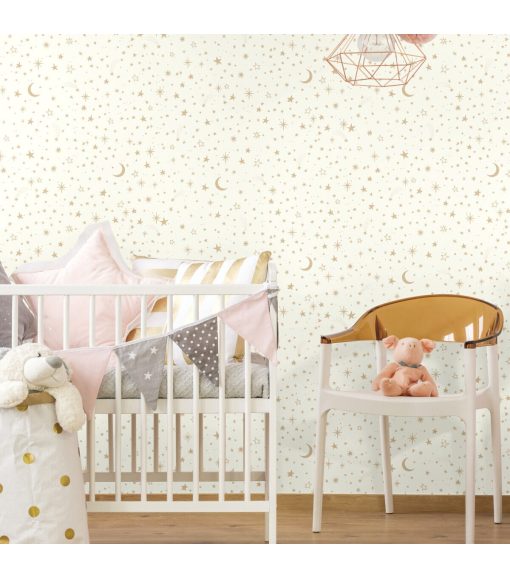 RoomMates Wallpaper Gold Twinkle Little Star - Image 2