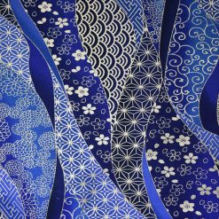 Premium Prints Metallic Cotton Fabric Zentangle Waves Pink