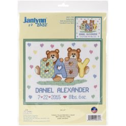 Janlynn 14 x 11 Teddy Baby Counted Cross Stitch Kit