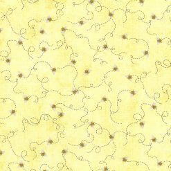 Hi Fashion Bee On Yellow Premium Cotton Fabric