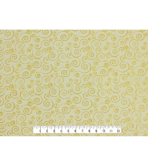 Swirl Vines Christmas Glitter Cotton Fabric - Image 5
