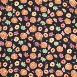 Mini Pumpkins And Donuts Harvest Cotton Fabric