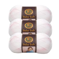 Lion Brand Baby Soft Light Weight Acrylic Yarn 3 Bundle