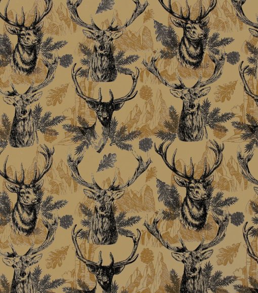 Deer   Mountains Super Snuggle Flannel Fabric