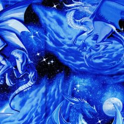 Hi Fashion Blue Dragon Novelty Cotton Fabric