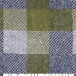 Calming Green Plaid Luxe Fleece Fabric