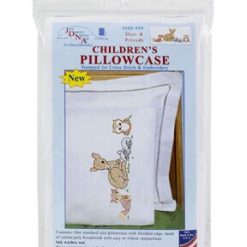 Jack Dempsey Deer   Friends Children s Stamped Perle Edge Pillowcase
