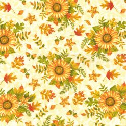 Fabric Traditions Changing Leaves Sunflowers Harvest Cotton Fabric