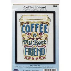 Design Works 5 x 7 Coffee Friend Counted Cross Stitch Kit