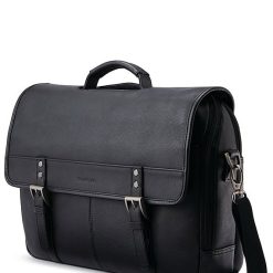 Classic Leather Flapover Briefcase
