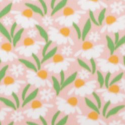 White Floral on Pink Blizzard Fleece Fabric