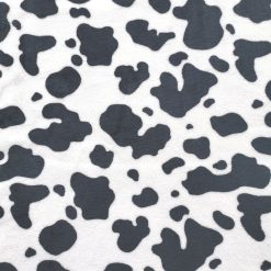 Black White Cow Print Sew Lush Fleece Fabric