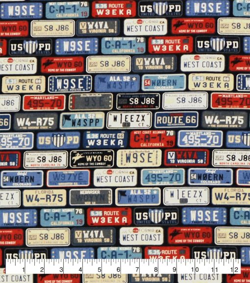 License Plates Super Snuggle Flannel Fabric - Image 2
