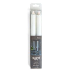 10 LED White Wave Edge Ivory Taper Candles 2pk by Hudson 43