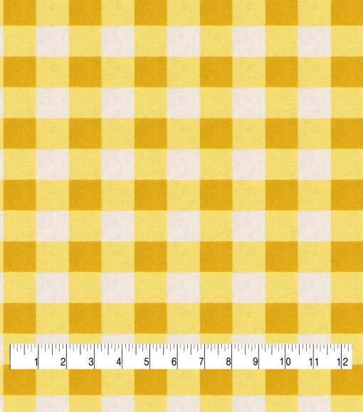 Gingham Yellow Super Snuggle Cotton Fabric - Image 3