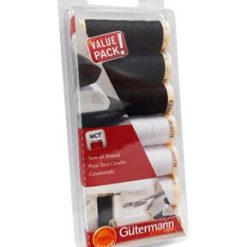 Gutermann Sew-All Thread Set   7 Spools-Black   White