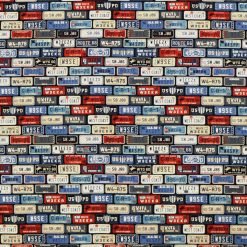 License Plates Super Snuggle Flannel Fabric