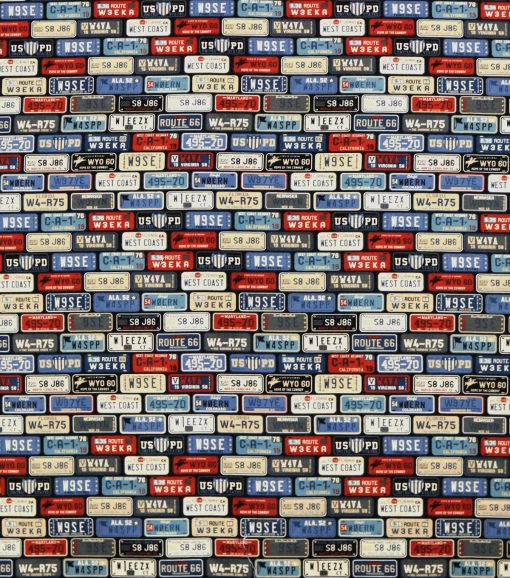 License Plates Super Snuggle Flannel Fabric