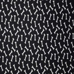 Dog Bones on Black Cotton Fabric by Quilter s Showcase
