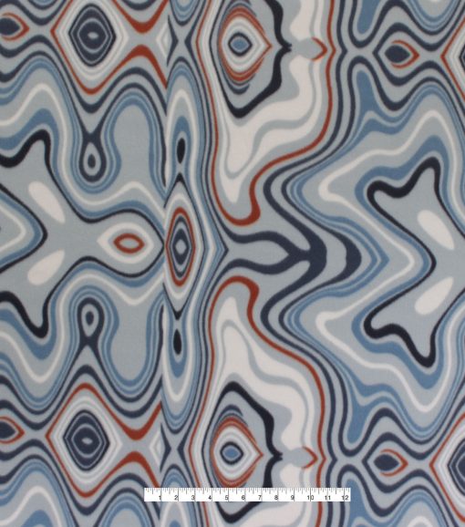 Rainbow Squiggles on White Blizzard Fleece Fabric - Image 3