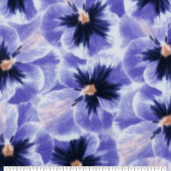 Purple Packed Floral Anti Pill Fleece Fabric