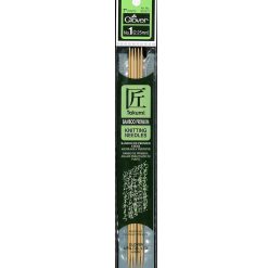 Clover 7 Bamboo 1/2.25mm Double Point Knitting Needle Set 5ct