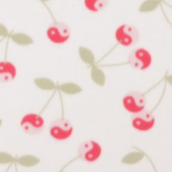 Nostalgic Cherries on White Blizzard Fleece Fabric