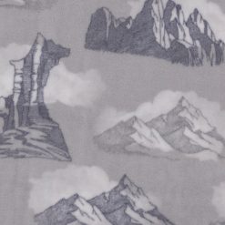 Mountains on Gray Anti Pill Fleece Fabric