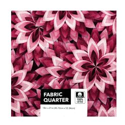 18 x 21 Pink Geometric Floral Cotton Fabric Quarter by Keepsake Calico
