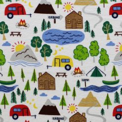Camping Super Snuggle Flannel Fabric