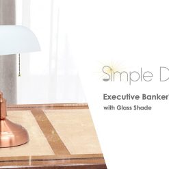 All The Rages Executive Banker s Desk Lamp with Glass Shade