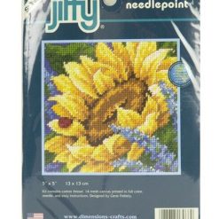Dimensions 5 x 5 Sunflowe   Ladybug Mini Needlepoint Kit