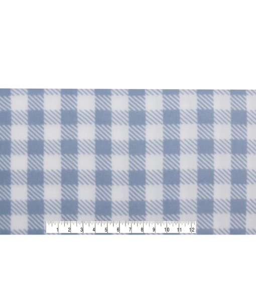 POP! Gingham Blue Lightweight Fleece Fabric - Image 4