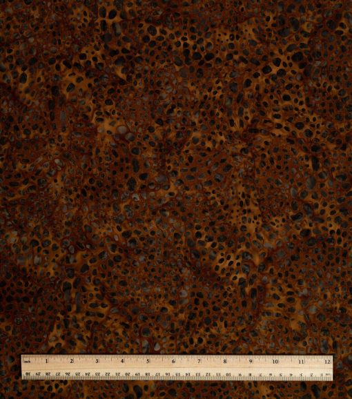 Dark Brown Dots Batik Cotton Fabric - Image 2