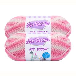 Lion Brand Ice Cream Big Scoop Light Weight Acrylic Yarn 2 Bundle