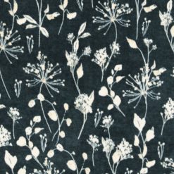 Black Floral Luxe Fleece Fabric