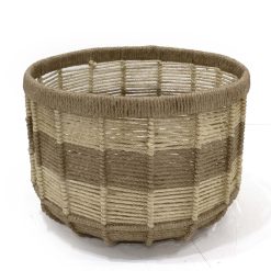 14 Natutal Striped Woven Jute Basket by Place   Time