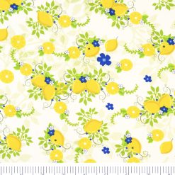 Singer Yellow Lemons   Floral Quilt Cotton Fabric