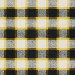 Yellow Black Textured Check Super Snuggle Flannel Fabric