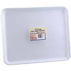 Foam Collage Trays 9X11 10 Pkg White