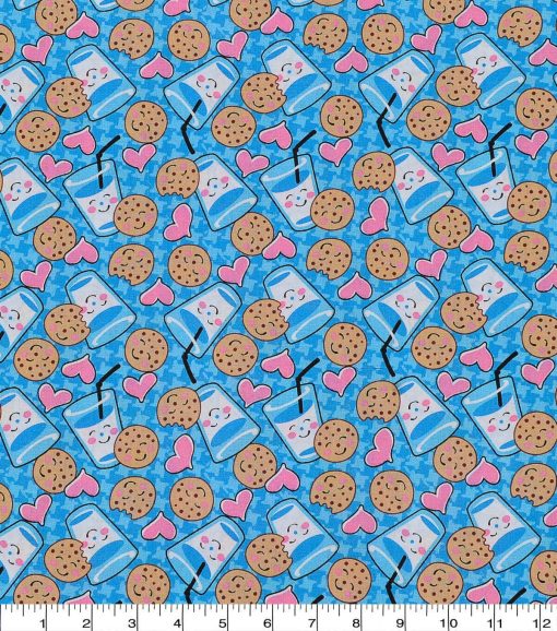 Cookies And Milk Novelty Cotton Fabric - Image 2