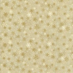 Brown Packed Snowflakes Christmas Cotton Fabric