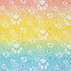 Novelty Cotton Fabric Rainbow Paw Prints